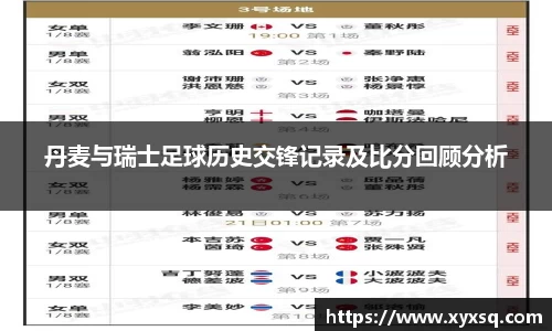 丹麦与瑞士足球历史交锋记录及比分回顾分析